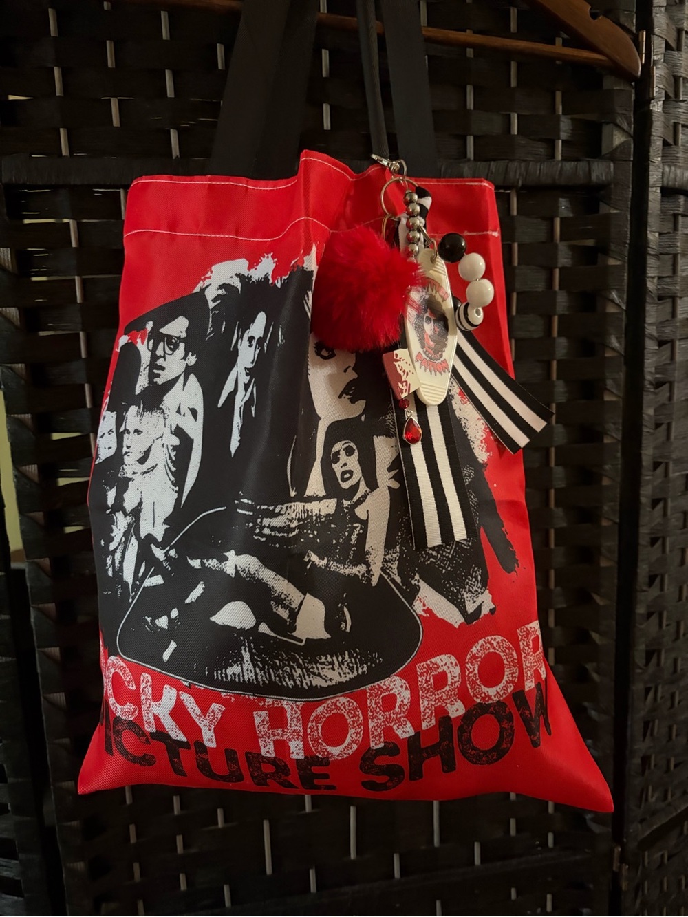 Rocky Horror Picture Show Tote with Handmade Charm